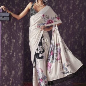 Tikhi Imli Floral Satin Saree
